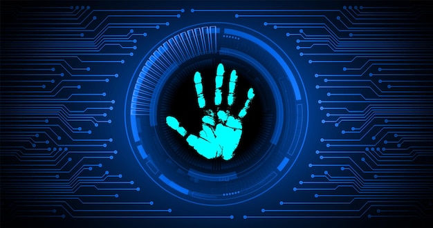 Vector una imagen azul y verde de una mano con la palabra seguridad.