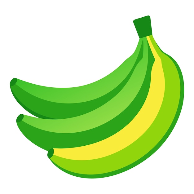 una imagen de una banana que tiene un plátano verde y amarillo en él