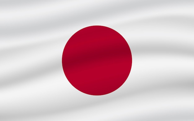 Vector imagen de la bandera de japón bandera nacional diseño 3d ondeando