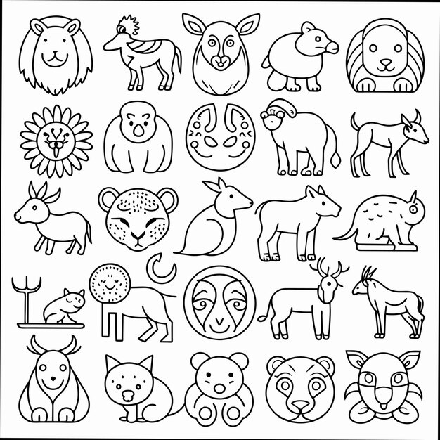 una imagen en blanco y negro de animales y la palabra animales