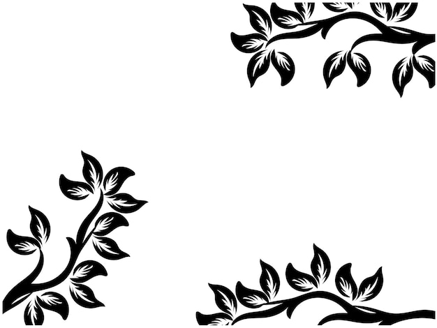 Vector una imagen en blanco y negro de un árbol con hojas y flores