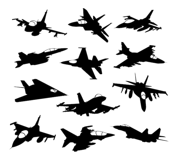 Vector una imagen en blanco y negro de un avión militar y un avión