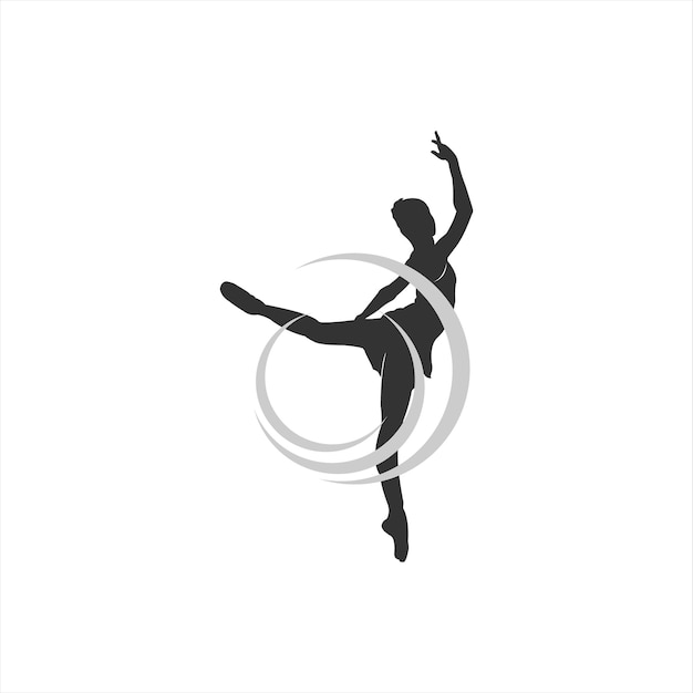 Vector una imagen en blanco y negro de una bailarina de ballet.