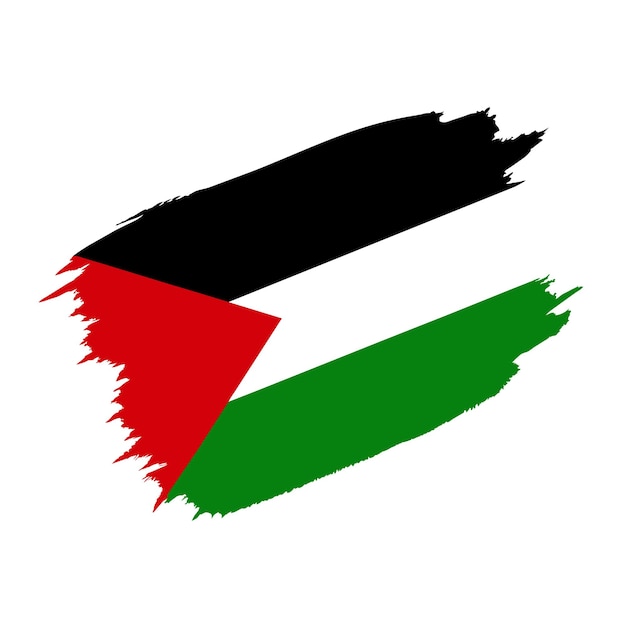 Vector una imagen en blanco y negro de la bandera de palestina ilustración vectorial de la bandera