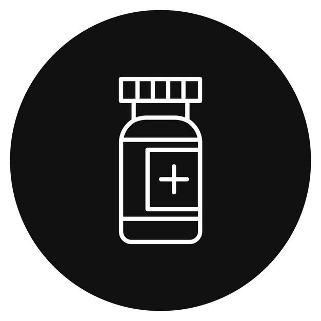 una imagen en blanco y negro de una botella de medicina