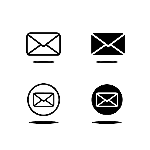 una imagen en blanco y negro de un buzón y iconos de correo