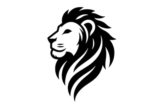una imagen en blanco y negro de una cabeza de león con una melena
