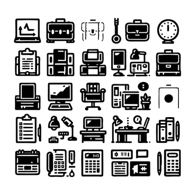 Vector una imagen en blanco y negro de una calculadora y un reloj