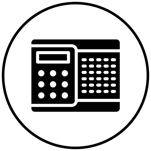 una imagen en blanco y negro de una calculadora