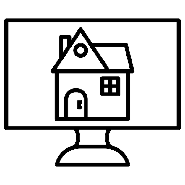 una imagen en blanco y negro de una casa con una casa en la parte superior