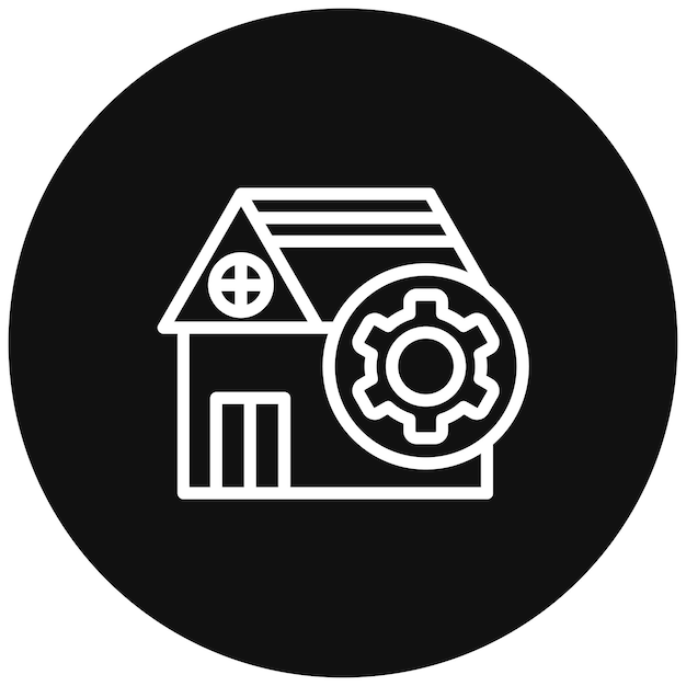 una imagen en blanco y negro de una casa con un reloj en el frente