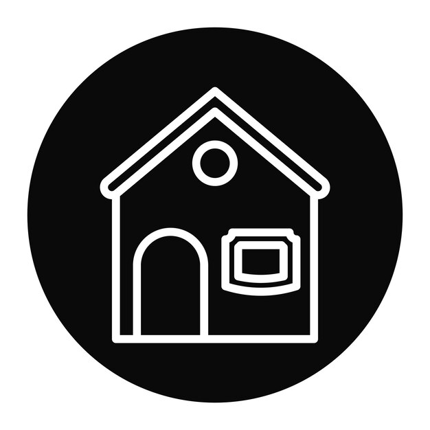 una imagen en blanco y negro de una casa con una ventana y una puerta que dice la casa