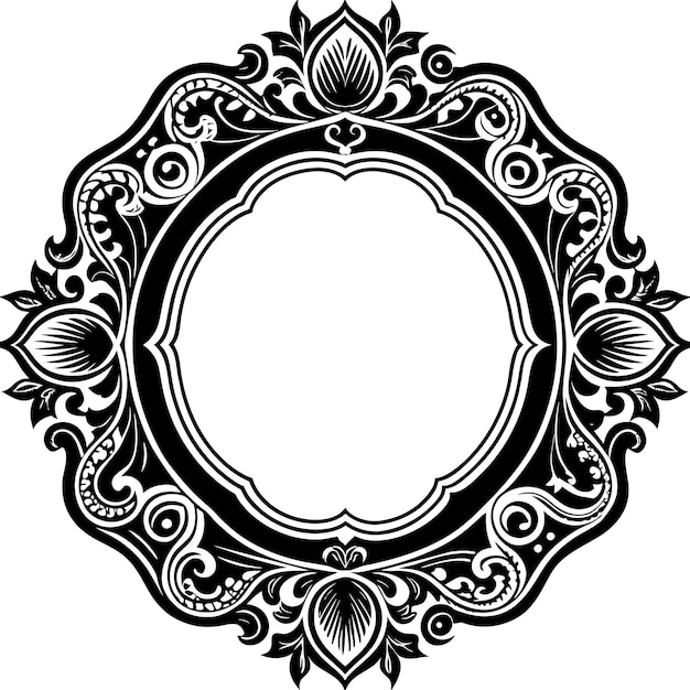 una imagen en blanco y negro de un círculo con un diseño en el medio