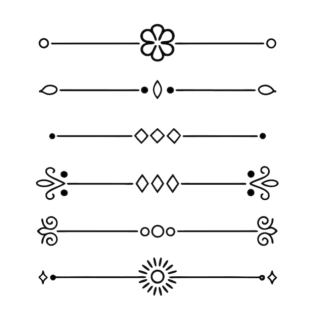 una imagen en blanco y negro de un conjunto de elementos de diseño