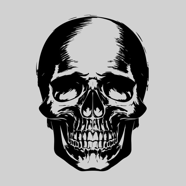 una imagen en blanco y negro de un cráneo y un cráneo