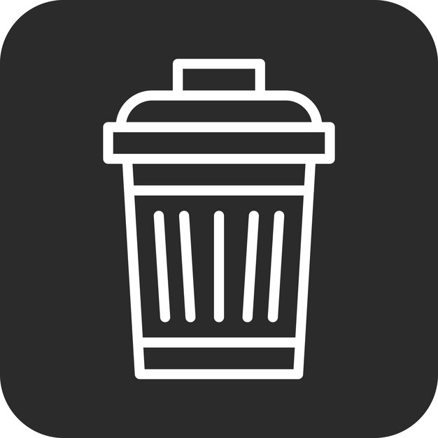 una imagen en blanco y negro de un cubo de basura con una tapa que dice cubo de Basura