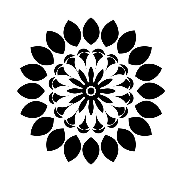 una imagen en blanco y negro de un diseño de flor con las palabras "flor" en ella