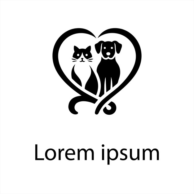 una imagen en blanco y negro de dos gatos y un corazón con las palabras "lx" en él