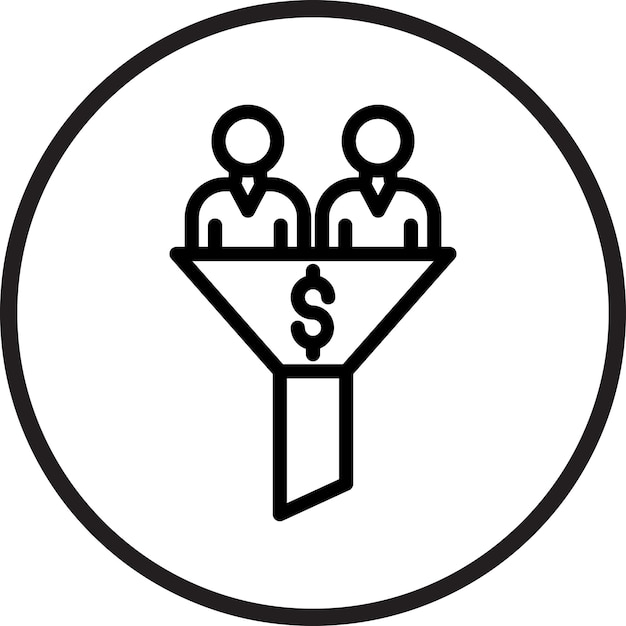 una imagen en blanco y negro de dos personas en un círculo con un signo de dólar en él