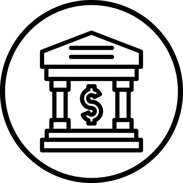 una imagen en blanco y negro de un edificio con un signo de dólar en él