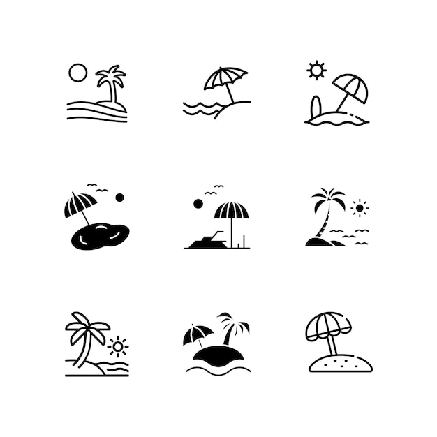 una imagen en blanco y negro de una escena de playa con una escena de praia