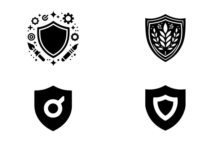 Una imagen en blanco y negro de un escudo con un logotipo que dice trigo