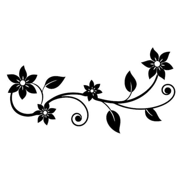 una imagen en blanco y negro de flores y hojas