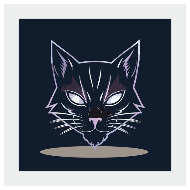 una imagen en blanco y negro de un gato con ojos brillantes