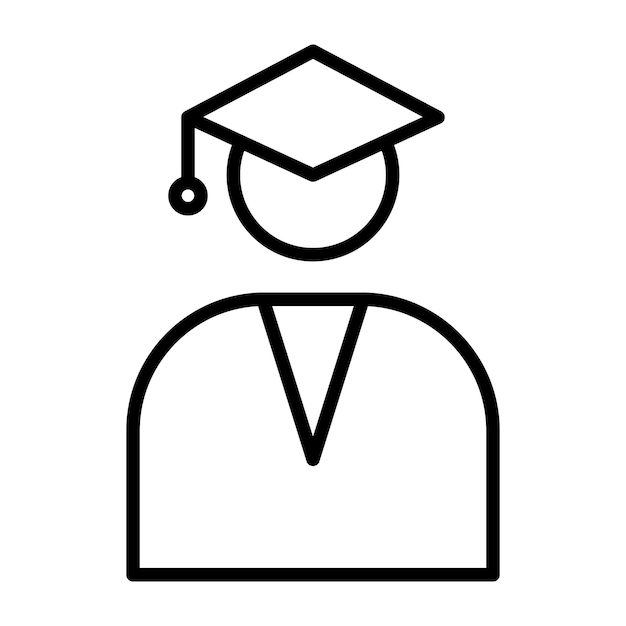 Vector una imagen en blanco y negro de un graduado con una cinta en él