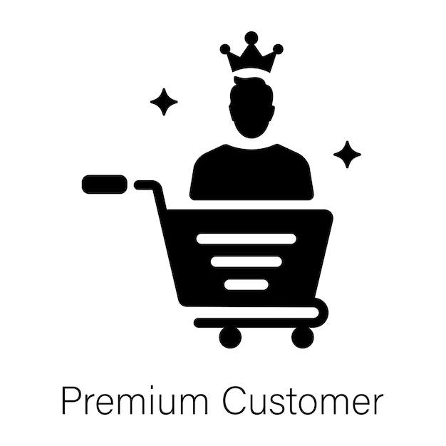una imagen en blanco y negro de un hombre en un carrito de compras con una corona en él