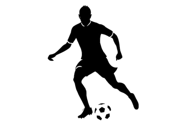 una imagen en blanco y negro de un jugador de fútbol pateando una pelota