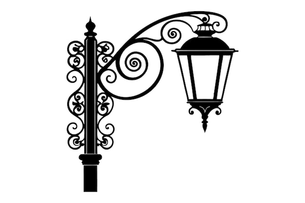 una imagen en blanco y negro de una lámpara y una luz