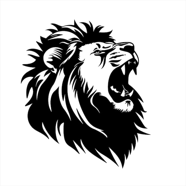 una imagen en blanco y negro de un león con una cabeza de león en él