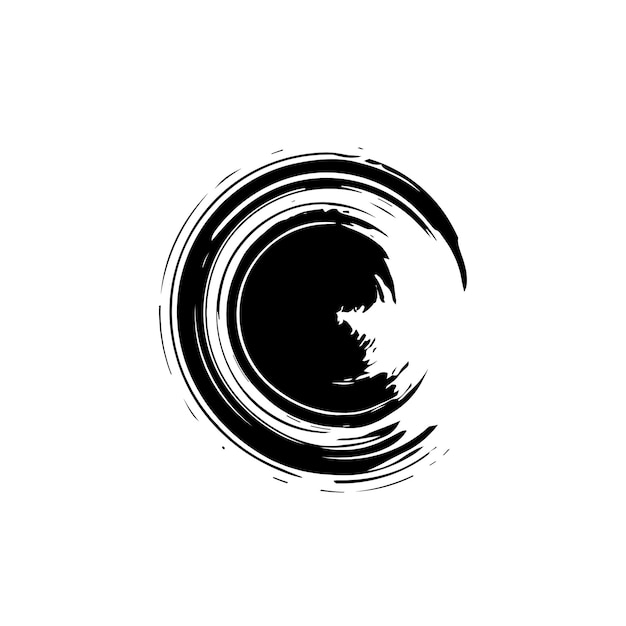 una imagen en blanco y negro de una letra en forma de círculo