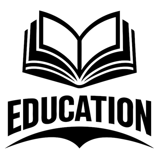 una imagen en blanco y negro de un libro que dice educación