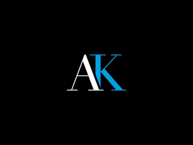 Una imagen en blanco y negro de un logotipo de ak