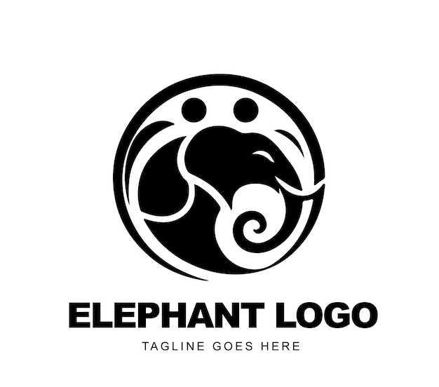 una imagen en blanco y negro de un logotipo de elefante