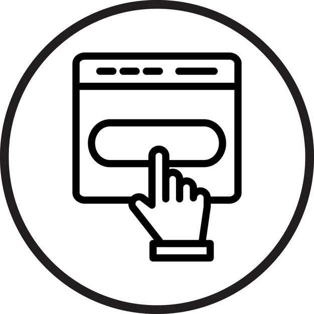 Vector una imagen en blanco y negro de una mano apuntando a un botón con la palabra índice en él
