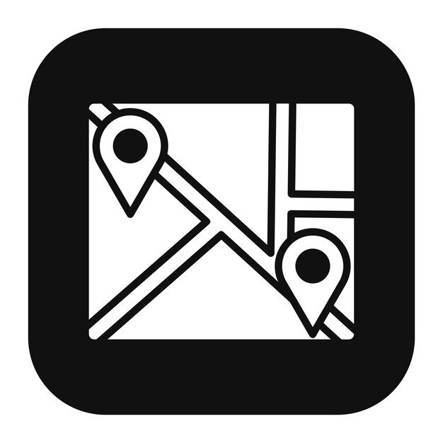 una imagen en blanco y negro de un mapa y un alfiler