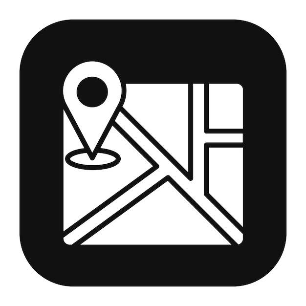 una imagen en blanco y negro de un mapa con un marcador en él