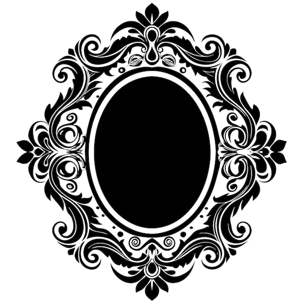 una imagen en blanco y negro de un marco con un borde negro
