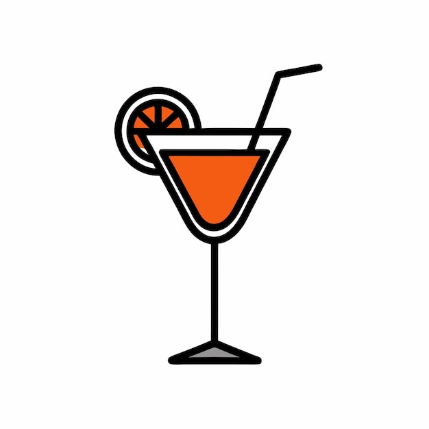 una imagen en blanco y negro de un martini con una paja en él