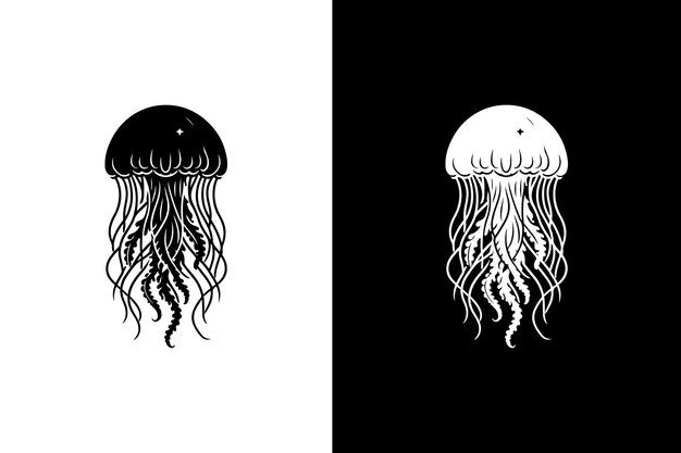 una imagen en blanco y negro de una medusa con una cabeza blanca