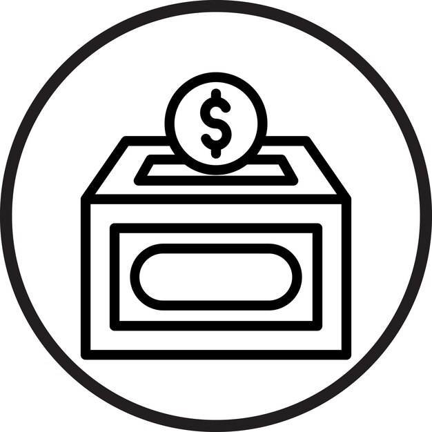 una imagen en blanco y negro de una moneda en un círculo con un signo de dólar en él