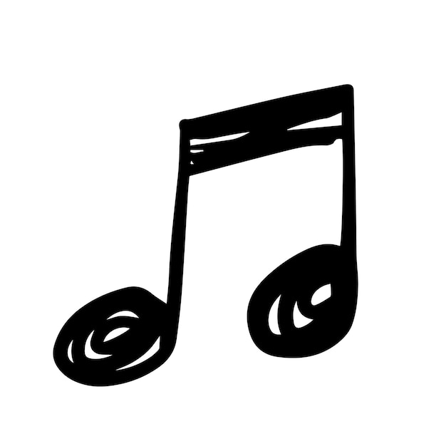 una imagen en blanco y negro de una nota de música y una clave aguda