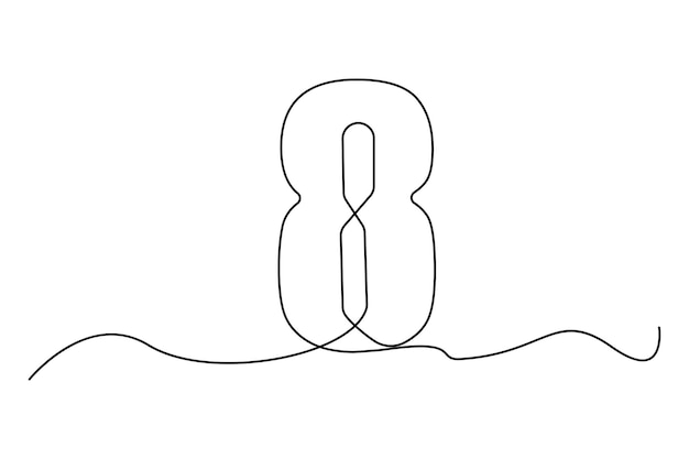 una imagen en blanco y negro de un número 8 en un fondo blanco
