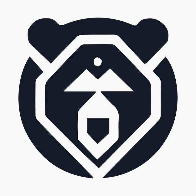 una imagen en blanco y negro de un oso y un letrero que dice el símbolo para el oso