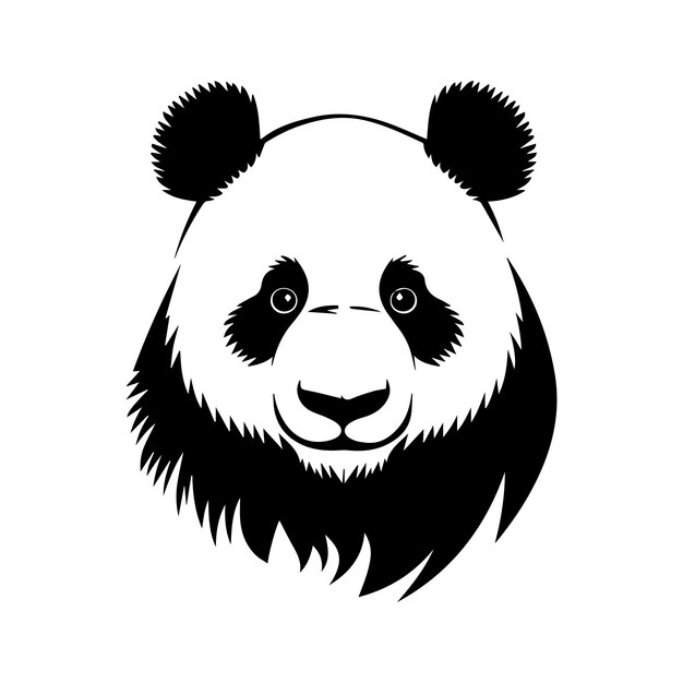 una imagen en blanco y negro de un oso panda con una cara negra