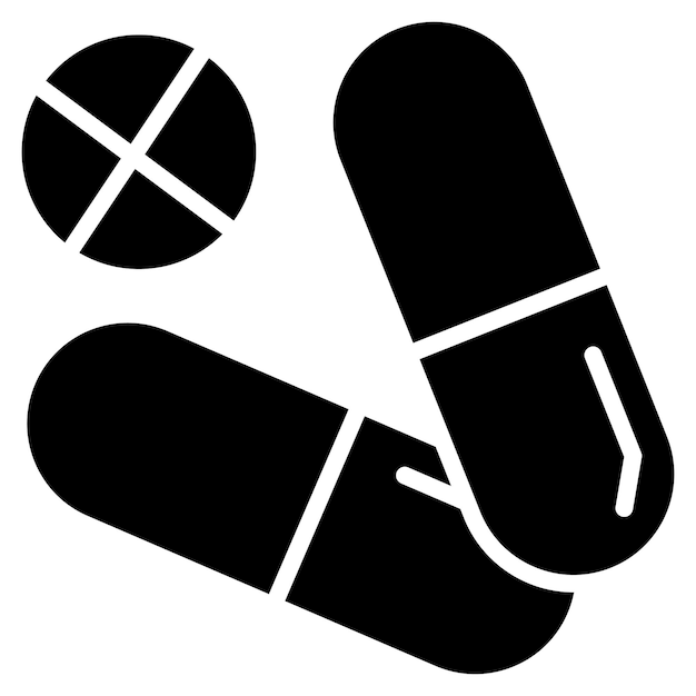 Vector una imagen en blanco y negro de una pastilla y una pastilla
