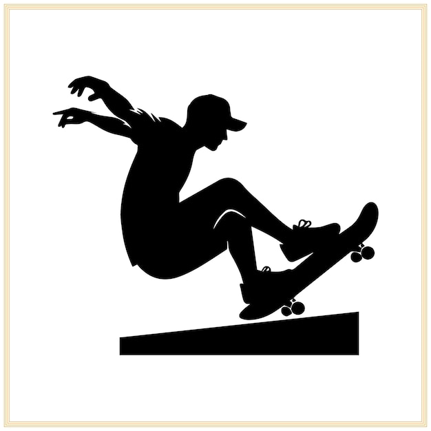 una imagen en blanco y negro de un patinador haciendo un truco